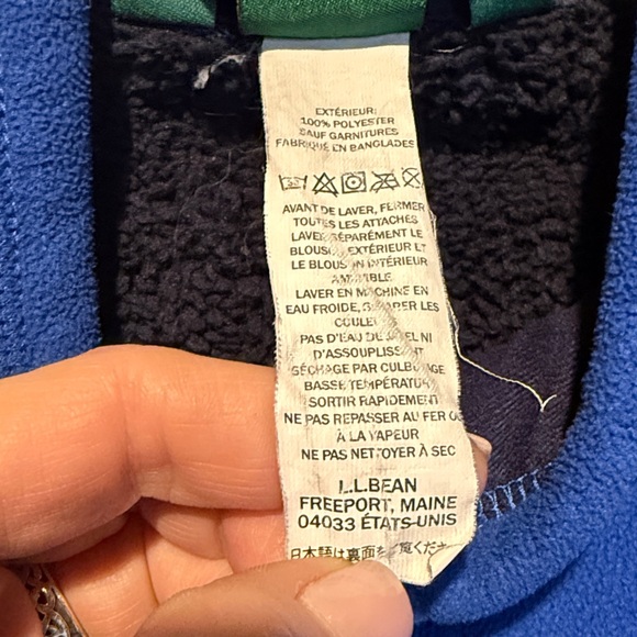 💰BOGO FREE L.L. Bean Full Zip Fleece Jacket Coat L 14-16 - Picture 7 of 10